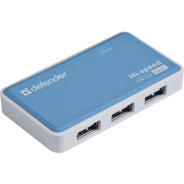 Разветвитель USB 2.0  DEFENDER QUADRO POWER USB2.0, 4 порта, блок питания
